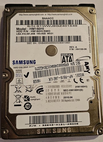 Samsung hm160hi 160gb - samsung, 2,5"
