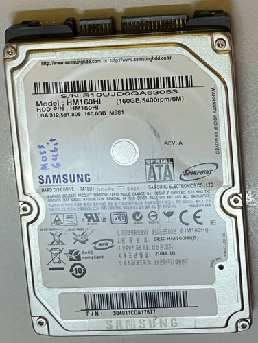 Samsung hm160hi 160gb - samsung, 2,5"